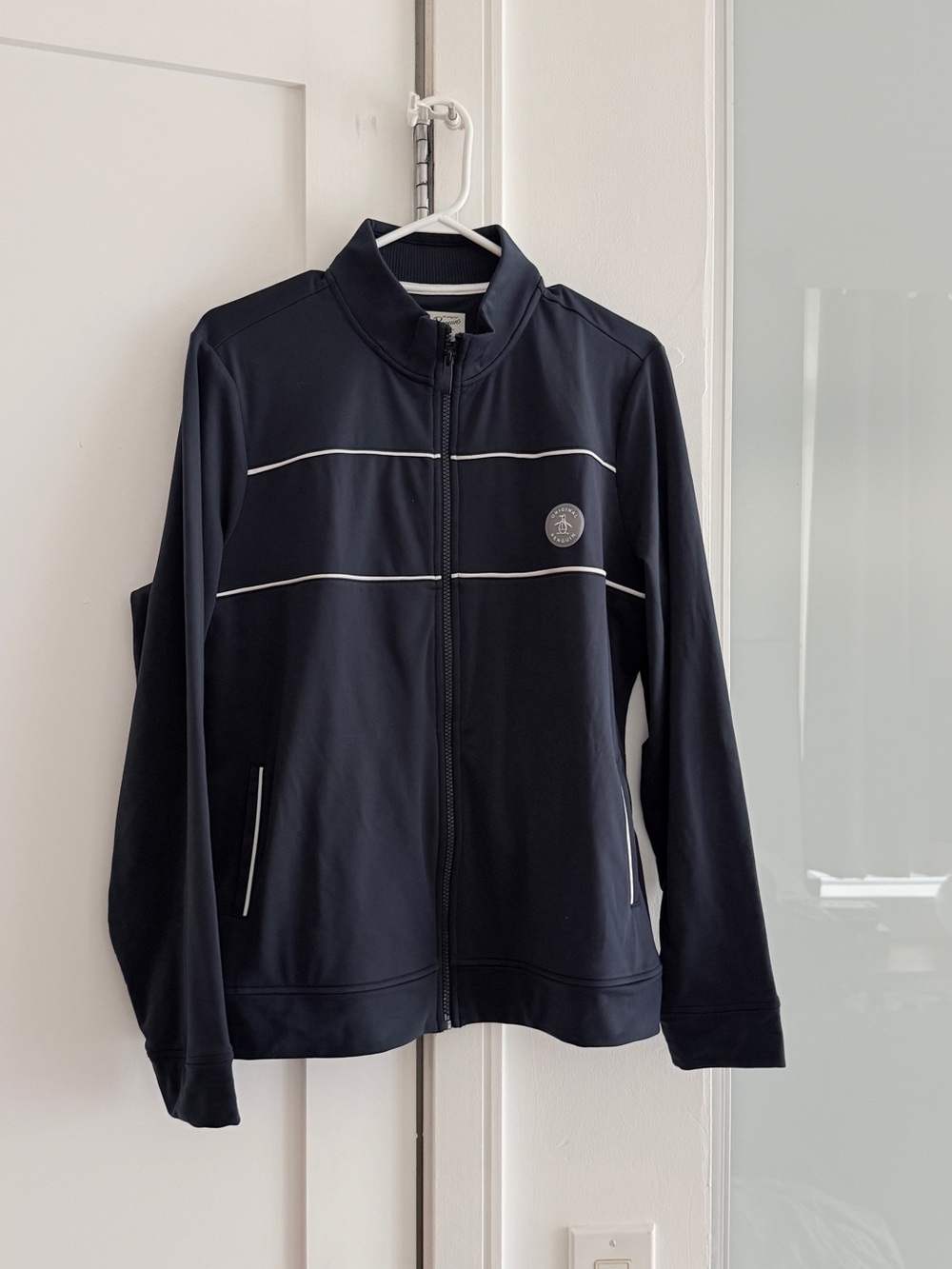 Women’s Original Penguins Navy Zip-Front tennis jacket size large